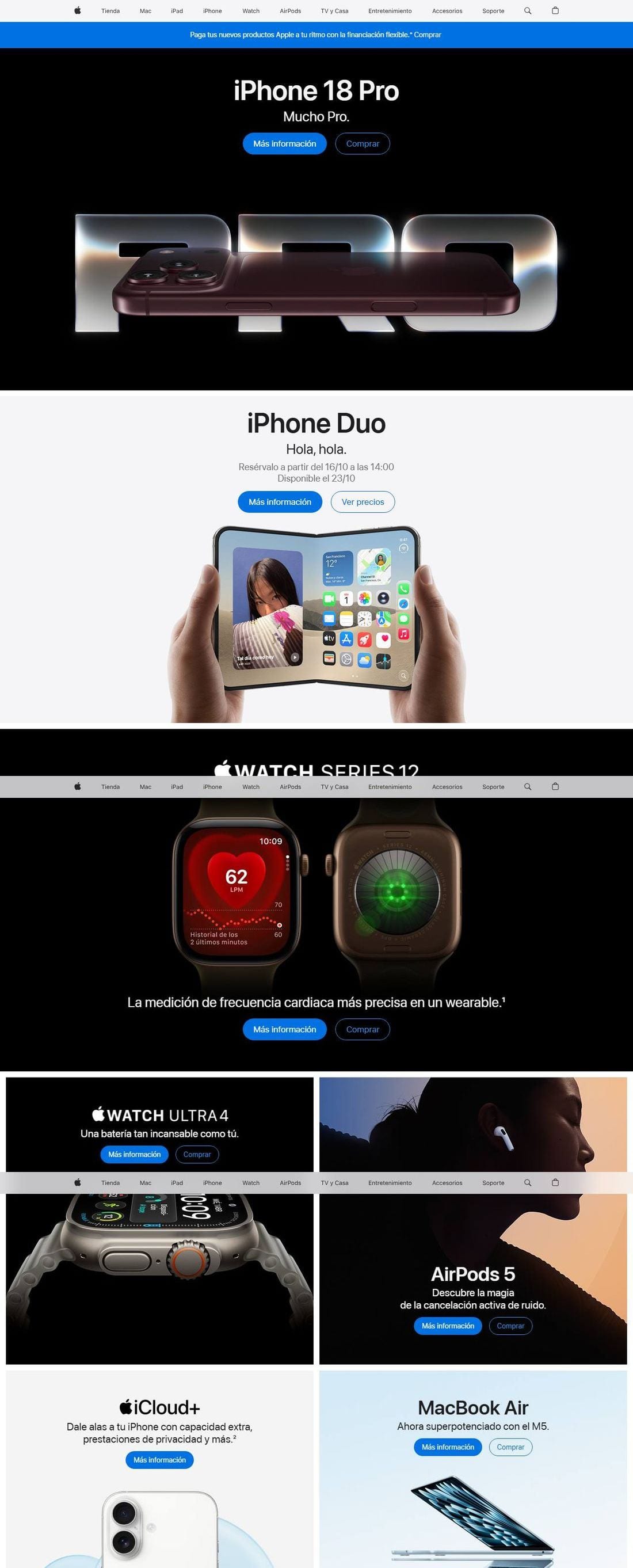 The home page of apple.com